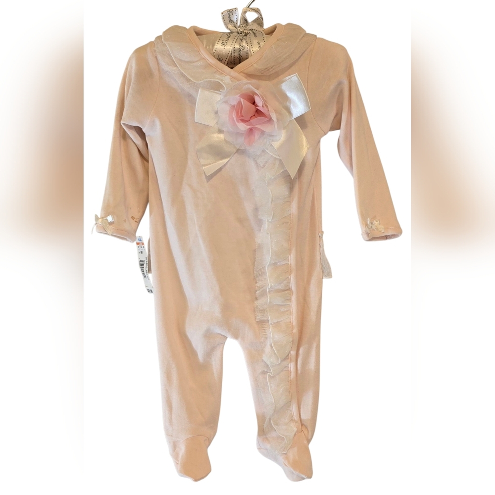 Pink Baby Onesie with Flower Accent